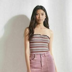 Urban Outfitters Out From Under Striped Lilac Strapless Bodysuit